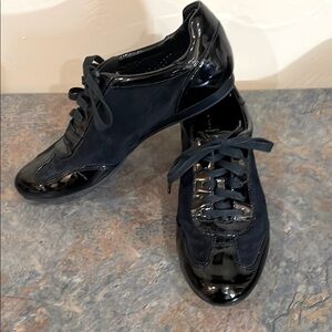 Women's Black Suede and Patent Leather Shoes by Cole Haan